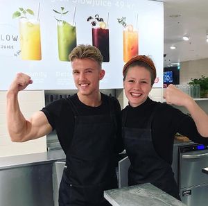 SlowjuiceTeam ready for your orders 🌱 at Slowjuice in Copenhagen