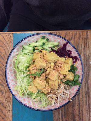 Steamed rice with mango tofu at Ônam - Forum in Helsinki