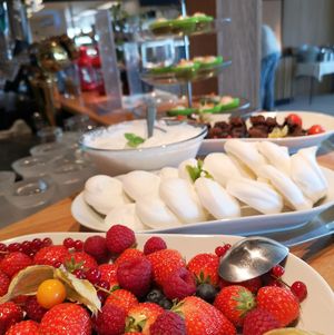 Sunday buffé, dessert section  at Bønnespiren in Stavanger
