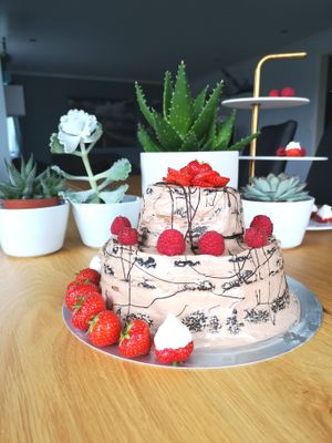 Chocolate cake at Bønnespiren in Stavanger