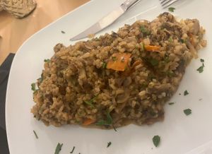 Pilzrisotto, auf Nachfrage wird gerne Veganes Risotto gemacht. Mega lecker 🤤  at Herrischrieder Hof in Herrischried