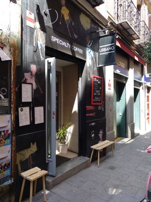 The cafe at Urbano Specialty Coffee in Madrid