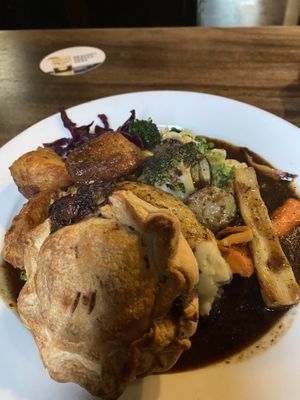 Homemade pies and delicious veg and gravy  at The Carriage in Newcastle Upon Tyne