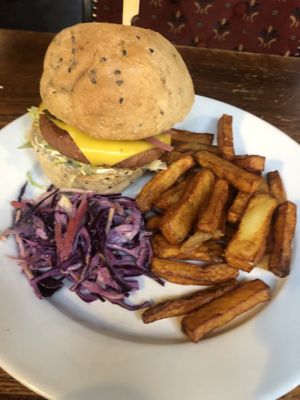 Burger: massive and overall a bit over bready!  at The Carriage in Newcastle Upon Tyne