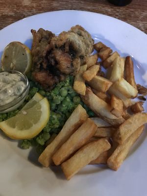 Tofu fish and chips  at The Carriage in Newcastle Upon Tyne