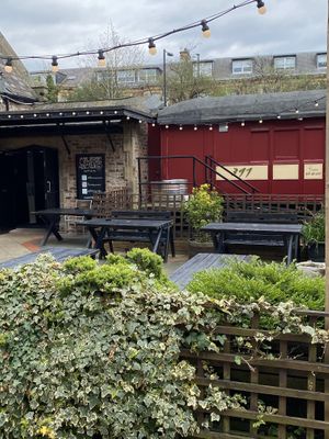 Outdoor seating  at The Carriage in Newcastle Upon Tyne