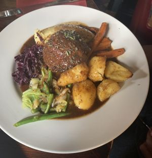 Sunday lunch nut roast with all the trimmings  at The Carriage in Newcastle Upon Tyne