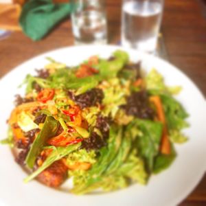 Fire cracker salad (tofu pieces) at The Carriage in Newcastle Upon Tyne