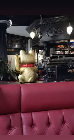 Lucky cat at The Carriage in Newcastle Upon Tyne
