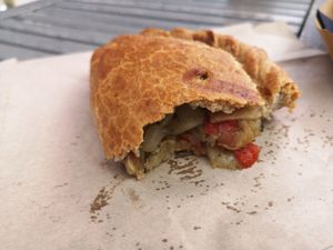 Vegan Cornish pasty at Tremenheere Kitchen in Penzance