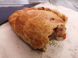 Vegan Cornish pasty at Tremenheere Kitchen in Penzance