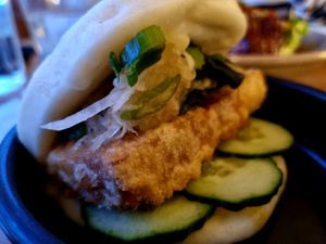 Tempura tofu bao bun. at Kota Kai in Porthleven