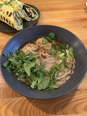 Pho bo at Loving Hut in Moscow