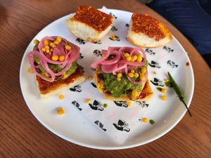 Vada pav sliders at Flyover Fritterie & Chai Bar in Redfern