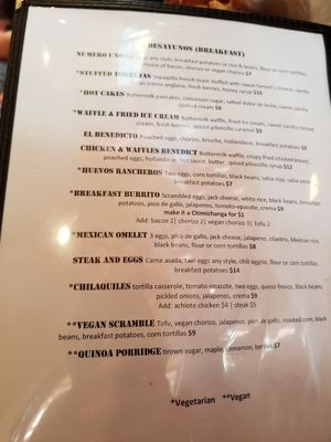 Menu at Mill Street Cantina in Bristol