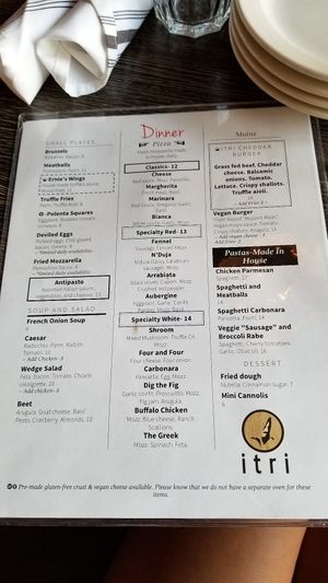 Menu at Itri Wood Fired in Bristol