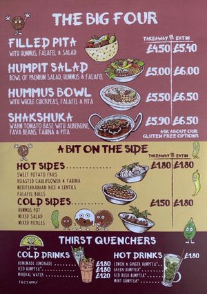 Humpit Menu at Humpit in Huddersfield