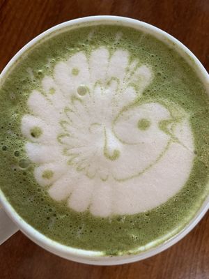 Moringa latte  at The Grain Cafe in Redondo Beach