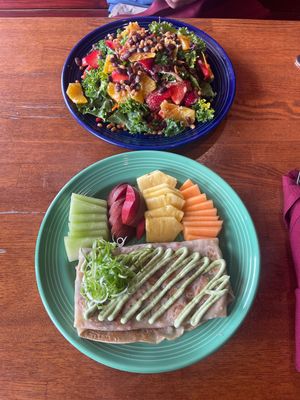 Veggie Crepe & Kale Salad😄 at The Grain Cafe in Redondo Beach