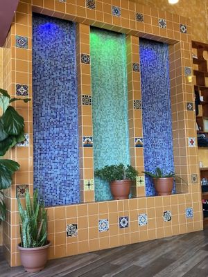 Pretty water wall  at The Grain Cafe in Redondo Beach