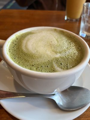 Moringa latte  at The Grain Cafe in Redondo Beach