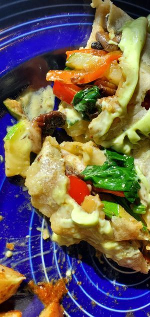 Inside the Veggie Crepe at The Grain Cafe in Redondo Beach