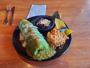 Wet burrito with seitan at The Grain Cafe in Redondo Beach