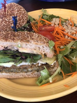 Deluxe Veggie Burger  at The Grain Cafe in Redondo Beach