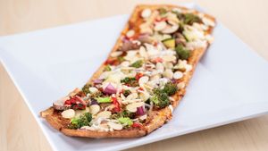 Vegan Garden Veggie Flatbread (gluten free option available) at The Spoon in Provo