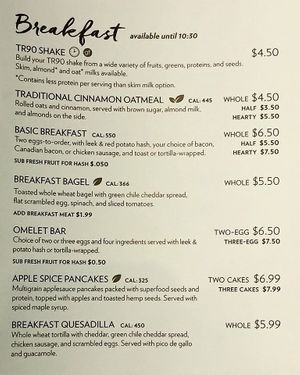 2020 breakfast menu at The Spoon in Provo