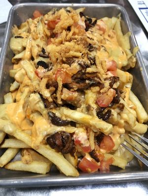Fried and Gone to Heaven. Favor is multilevel. Comfort food taken to new heights. Two incredible sauces... and holy smokes! The best cheese fries anywhere, vegan or not. at HeyO Eats in Mountain View