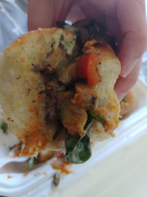 $13.00 Roasted Fall Sandwich: Nice sauces, bread was really fresh, but not my favorite at HeyO Eats in Mountain View