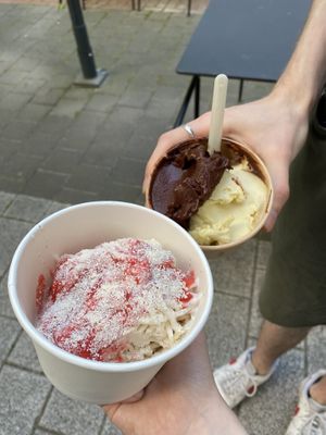 veganes Spaghetti-Eis & Schoko/Kiwi/Orange   at Heisszeit in Giessen