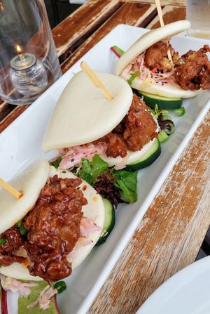 Seitan bao buns, huge portion at Blacksmith in Berlin
