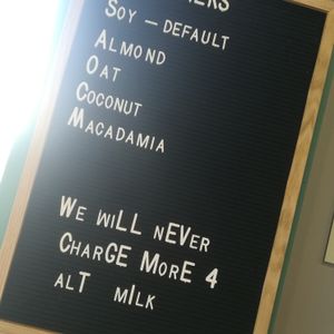 No charge for plant based milk.  at Barley in Palmerston North