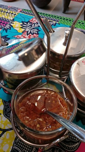 Be extremely careful with their hot sauce! at Teranga in New York City