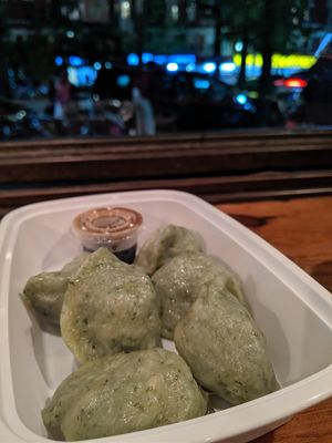 Vegan dumplings at The Handpulled Noodle in New York City