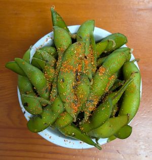 chilled edamame at Kayo's Ramen Bar in Portland