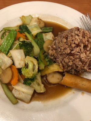 Thai Combination Vegetable with brown rice  at Best Thai Addison in Addison