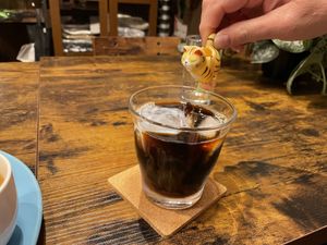 Iced coffee  at Neu Cat Cafe in Osaka