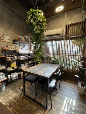 Dining area upstairs  at Neu Cat Cafe in Osaka