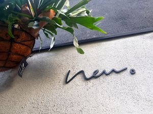 Logo at Neu Cat Cafe in Osaka