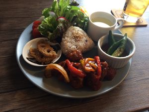 Set meal of the day  at Neu Cat Cafe in Osaka
