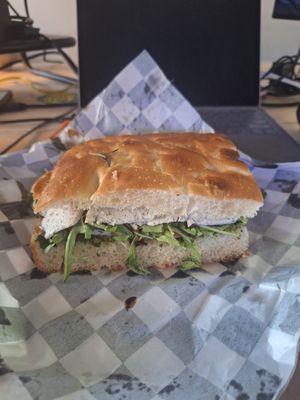 Caprese sandwich (bigger than it appears in the photo!) at Rebel Cheese in New York City