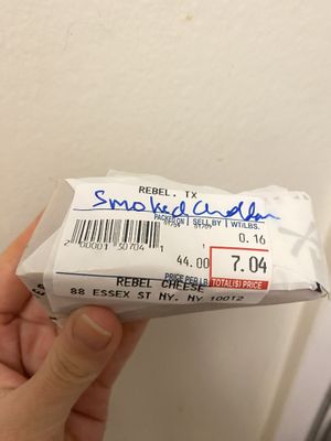 Smoked cheddar   at Rebel Cheese in New York City