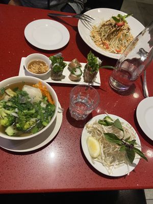 Veggie pho and salad at Au Lac in Fountain Valley