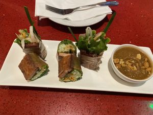 Bbq spring rolls  at Au Lac in Fountain Valley
