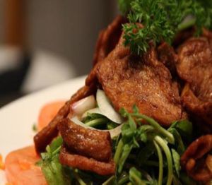 Beef with watercress at Au Lac in Fountain Valley