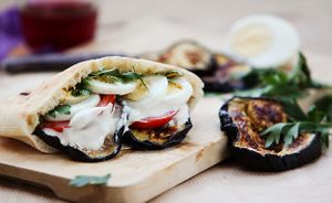 Sabich Sandwich at Aaida Falafel - MBK in Bangkok