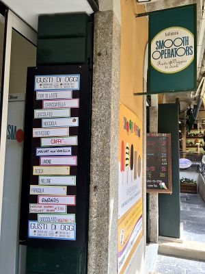 Gusti di oggi / Today’s flavours  at Smooth Operators in Bellagio